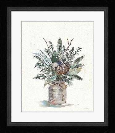 Framed Seasonal Charm Greenery I Print