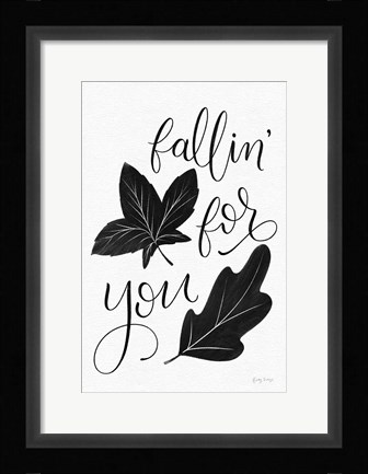 Framed Fallin For You BW Print