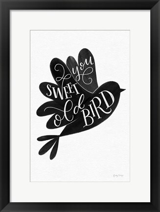 Framed Sweet Old Bird BW Print