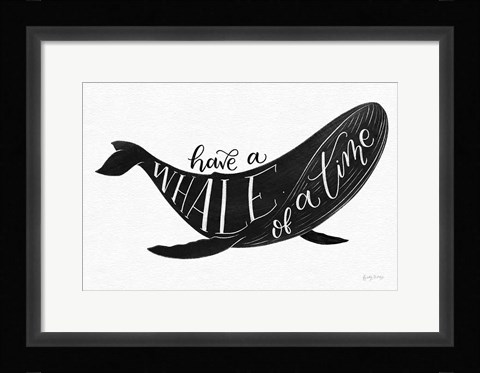 Framed Whale of a Time BW Print
