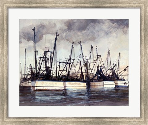 Framed Rachael B Shrimpboats Print