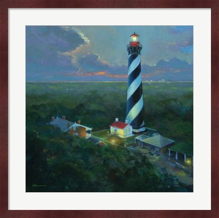 Framed St. Augustine Lighthouse Aloft Print