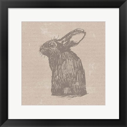 Framed Tan Bunny Print