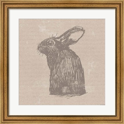 Framed Tan Bunny Print