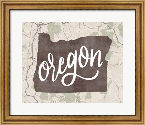 Framed Oregon Map Print