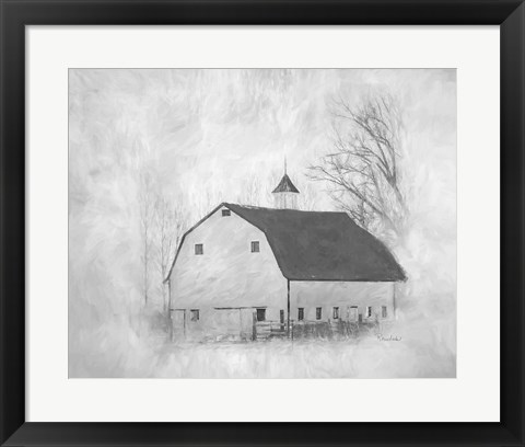 Framed White Barn II Print