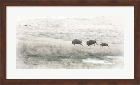 Framed Buffalo Stampede Print