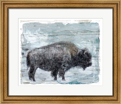 Framed Winter Buffalo Print