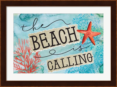 Framed Beach is Calling Print