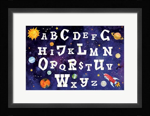 Framed Space Alphabet Print