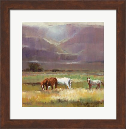 Framed Field of Horses Print