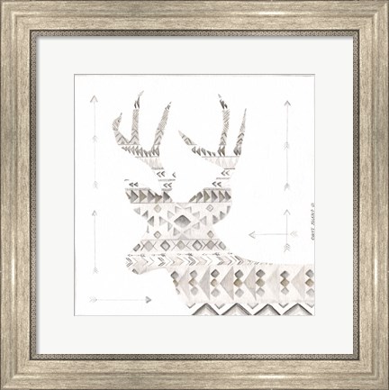 Framed Patterned Deer Print