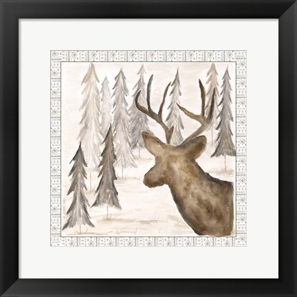Framed Deer w/ Border Print