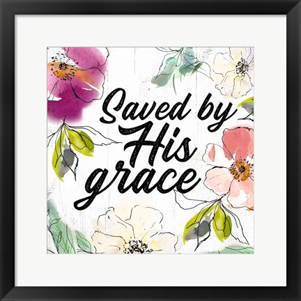 Framed Saved by His Grace Print