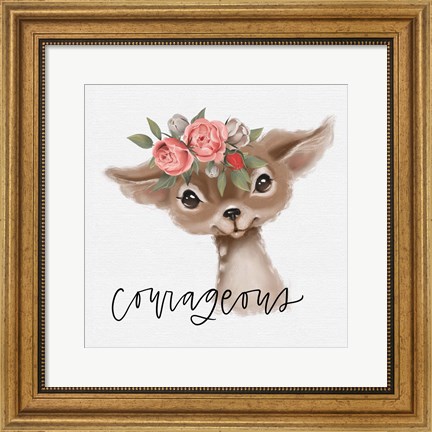 Framed Courageous Deer Print