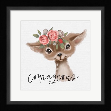 Framed Courageous Deer Print