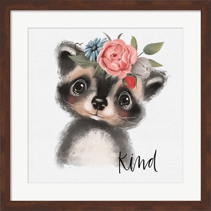 Framed Kind Raccoon Print