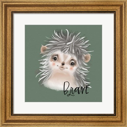 Framed Brave Hedgehog Print
