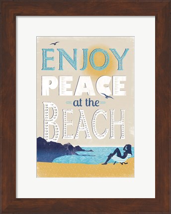 Framed Peace at the Beach Print