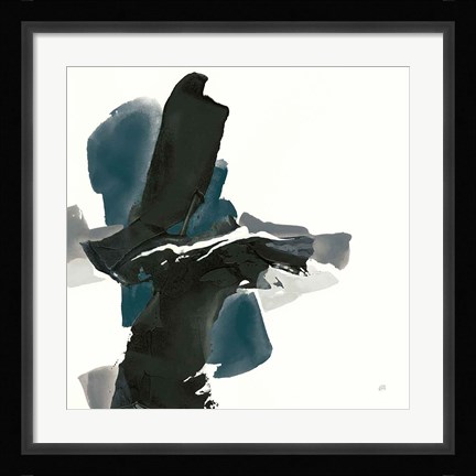 Framed Black and Dark Teal IV Print