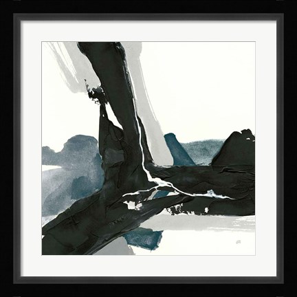 Framed Black and Dark Teal III Print