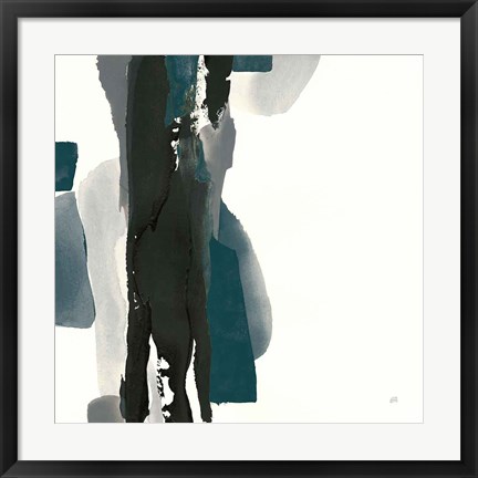 Framed Black and Dark Teal II Print