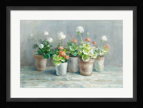 Framed Farmhouse Geraniums Print