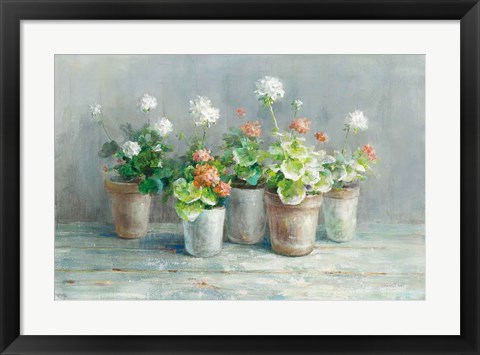 Framed Farmhouse Geraniums Print