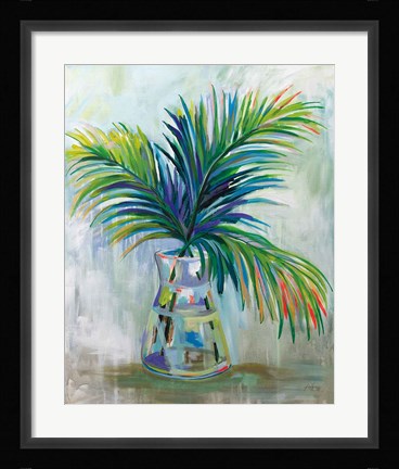 Framed Palm Leaves I Red Print