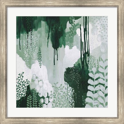 Framed Light Green Forest I Print