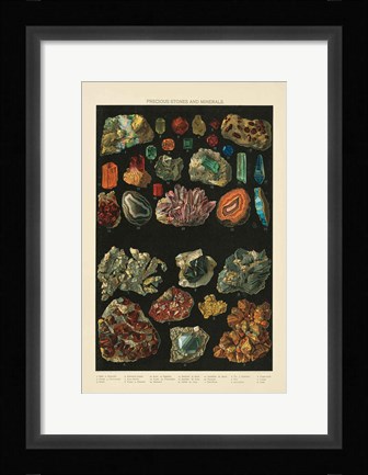 Framed Precious Stones III Print
