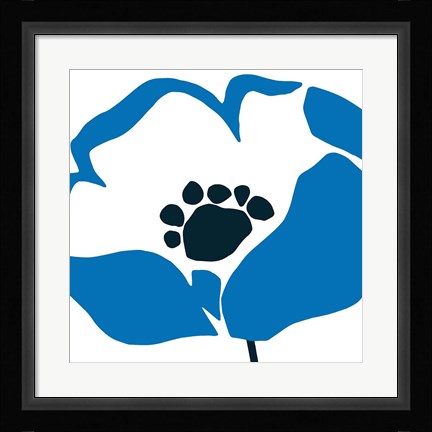 Framed Pop Art Floral II BLue Print