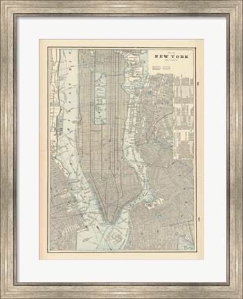 Framed New York City Map Print