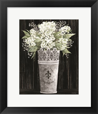 Framed Punched Tin Floral I Print