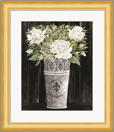 Framed Punched Tin Floral III Print