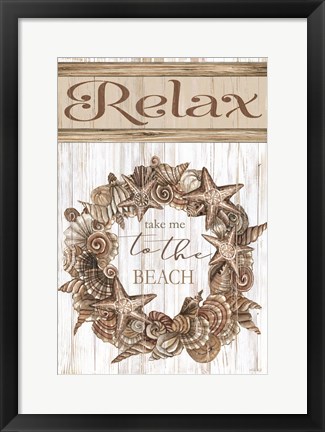 Framed Relax Shell Wreath Print
