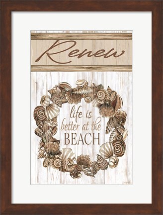 Framed Renew Shell Wreath Print