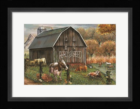 Framed Feed and Seed Farm Print
