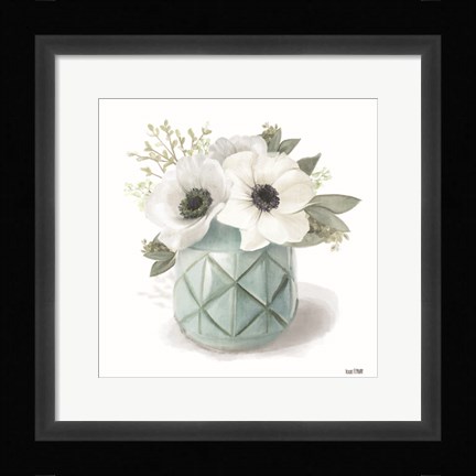 Framed Winter Anemones - Blue Print