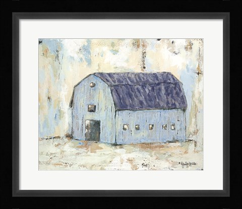 Framed Blue Barnyard Print