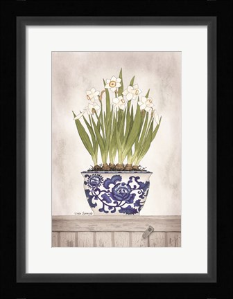 Framed Blue and White Daffodils II Print
