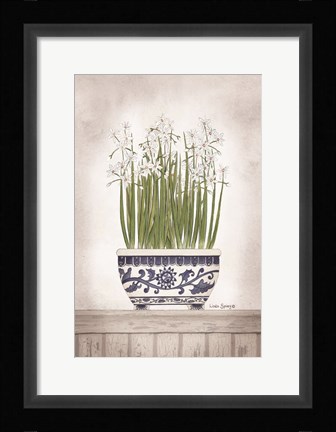 Framed Blue and White Paperwhites II Print
