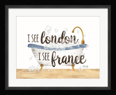 Framed I See London Bathtub Print