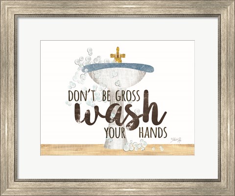 Framed Wash Your Hands Sink Print