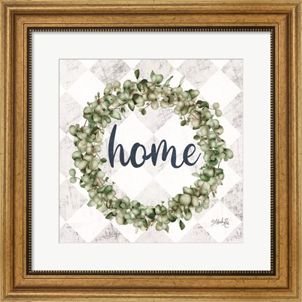 Framed Home Eucalyptus Wreath Print