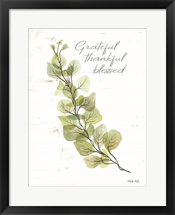 Framed Grateful Thankful Blessed Print