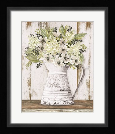 Framed Nest Galvanized Pitcher Print