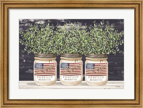 Framed Patriotic Glass Jar Trio II Print