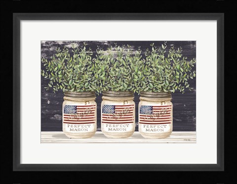 Framed Patriotic Glass Jar Trio II Print