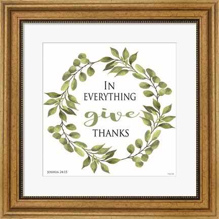 Framed In Everything Give Thanks Wreath Print